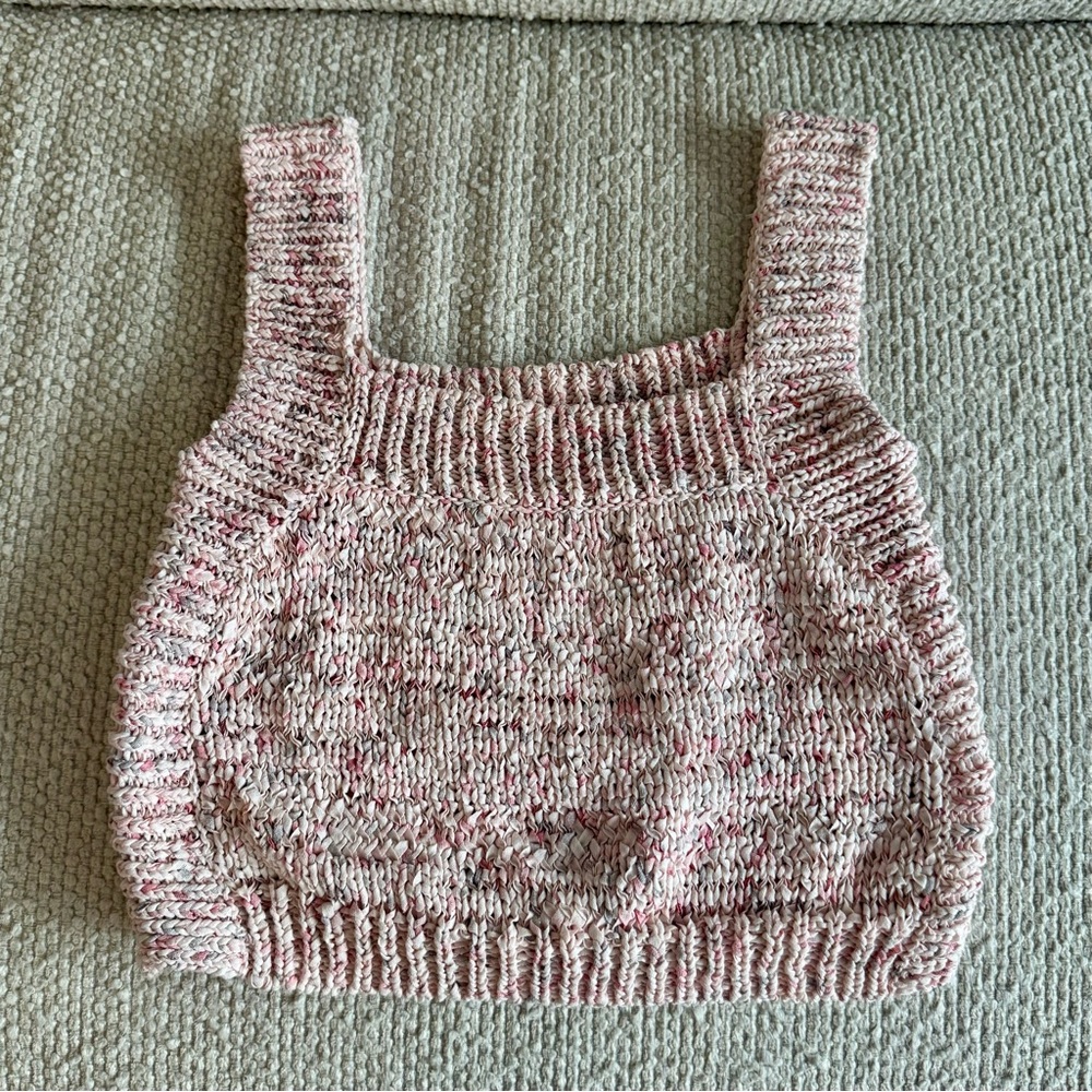 ZARA cropped pink sweater tank top